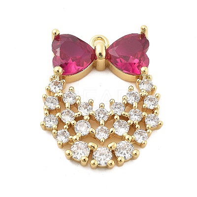 Brass Micro Pave Cubic Zirconia Pendants KK-L228-26G-1