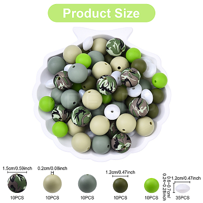 Food Grade Eco-Friendly Silicone Focal Beads SIL-YW0001-72B-1