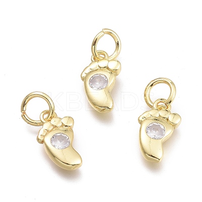 Brass Micro Pave Cubic Zirconia Pendants KK-P187-08-G-1