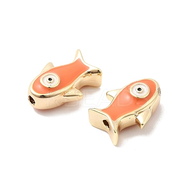 Brass Enamel Beads KK-A277-01G-02-1
