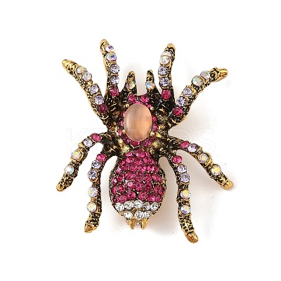 Holloween Spider Alloy Rhinestone Brooches JEWB-S023-02C-1