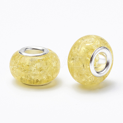 Crackle Resin European Beads RPDL-S012-B10-1