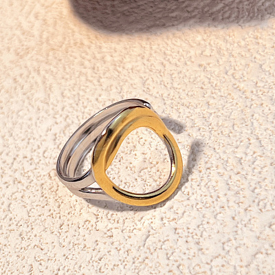 304 Stainless Steel Adjustable Cuff Rings LS-RJEW-S626-01GP-D-1