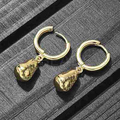Brass Cubic Zirconia Hoop Earrings EJEW-Q015-02G-B-1