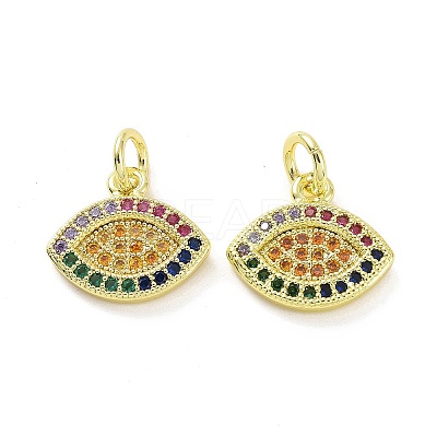 Brass Micro Pave Colorful Cubic Zirconia Charms KK-E068-VF081-1