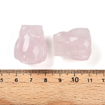 Natural Rose Quartz Owl Display Decorations G-N345-04B-1