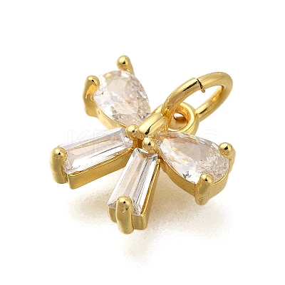 Rack Plating Brass Micro Pave Cubic Zirconia Charms KK-I716-22G-01-1