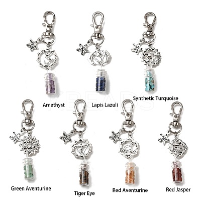 7Pcs Tibetan Style Alloy Pendant Decorations HJEW-JM04102-1