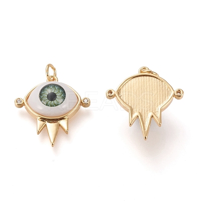 Brass Cubic Zirconia Pendant ZIRC-L098-007G-1
