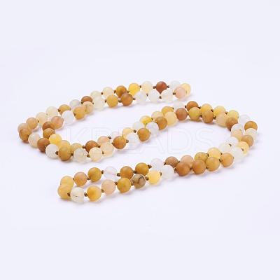 Natural Topaz Jade Beaded Necklaces NJEW-P202-36-B23-1