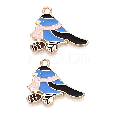 Alloy with Enamel Pendants PALLOY-Q467-03G-01-1