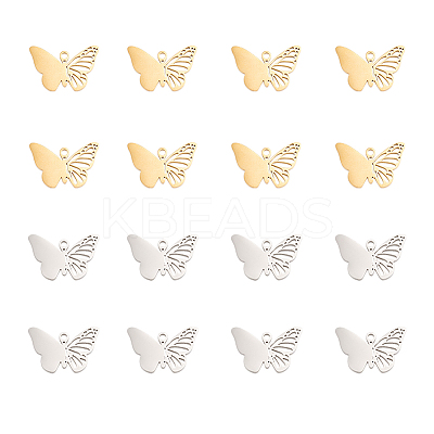 16Pcs 2 Colors 304 Stainless Steel Charms STAS-DC0012-79-1