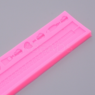 Zipper Shape Fondant Molds DIY-WH0210-18-1