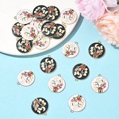 20Pcs 2 Colors Alloy Enamel Pendants ENAM-FS0004-14-1