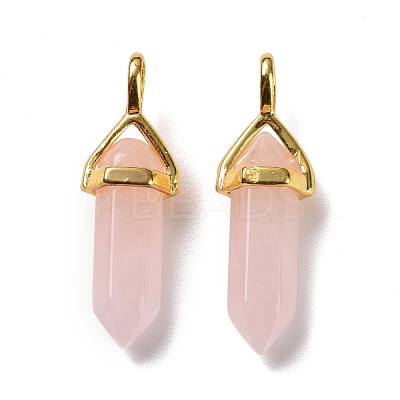 Natural Rose Quartz Pointed Pendants G-K329-52G-1