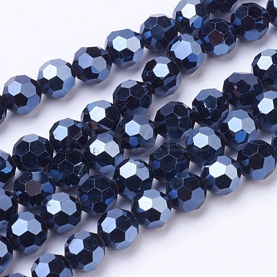 Electroplate Glass Beads Strand EGLA-J042-6mm-F01-1