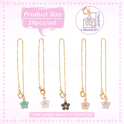10Pcs 5 Style Alloy Enamel Wine Glass Charms HJEW-AB00065-1