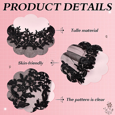 Detachable Polyester Bridal Lace Shawls AJEW-WH0696-058A-1