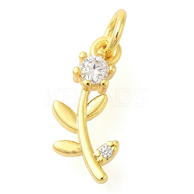 Flower of Life Rack Plating Brass Micro Pave Cubic Zirconia Pendants Charms KK-S396-18-1