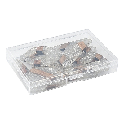 20Pcs 10 Styles Transparent Resin & Walnut Wood Big Pendants RESI-YW0001-31-1
