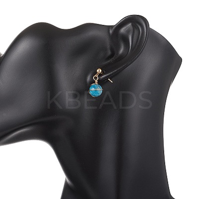 3 Pairs 304 Stainless Steel Natural Cultured Freshwater Pearl Round Dangle Stud Earrings EJEW-JE06816-1