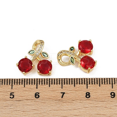 Brass Micro Pave Cubic Zirconia Pendants KK-C093-22G-1