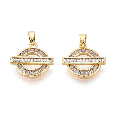 Brass Micro Pave Cubic Zirconia Pendants KK-N272-08G-1