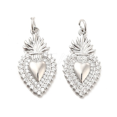 Rack Plating Brass Micro Pave Cubic Zirconia Pendants KK-K270-22P-1