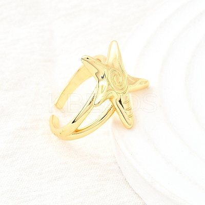 Brass Cuff Rings for Women RJEW-F184-08E-G-1