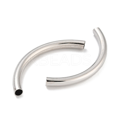 Brass Curved Tube Beads KK-B120-04D-P-1
