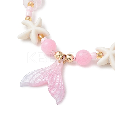 2Pcs 2 Colors Resin Charm Bracelets BJEW-MZ00281-1