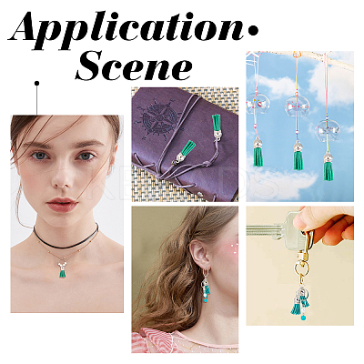 100Pcs Faux Suede Tassel Pendant Decorations FIND-SC0002-29B-1