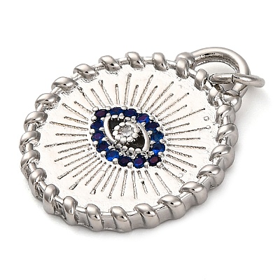 Brass Micro Pave Cubic Zirconia Pendants KK-K339-09P-1
