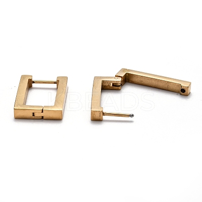 304 Stainless Steel Rectangle Huggie Hoop Earrings STAS-H156-10A-G-1