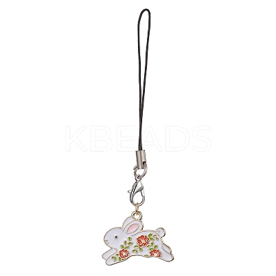 Alloy Enamel Mobile Straps HJEW-JM01090-1