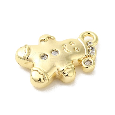 Brass Micro Pave Cubic Zirconia Charms KK-P278-10G-1