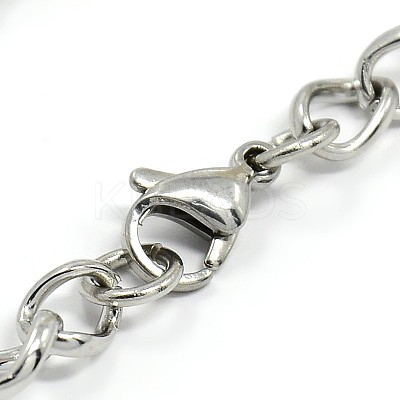 Tarnish Resistant Fashionable 304 Stainless Steel Side Twisted Chain Bracelets LS-STAS-A028-B073P-1