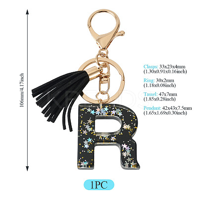 1Pc Resin Letter Keychains KEYC-TADJ0001-09R-1