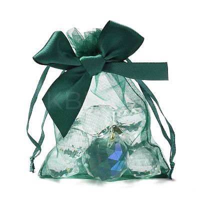 Rectangle Lace Organza Drawstring Gift Bags OP-K002-02-1