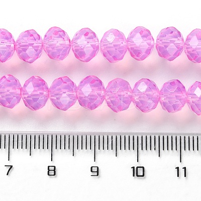 Baking Paint Transparent Glass Beads Strands DGLA-A034-J8MM-D05-1