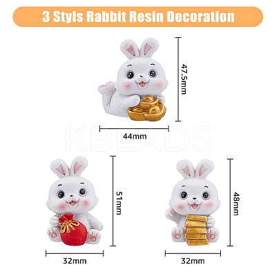 3Pcs 3 Style Resin Display Decoration DJEW-DC0001-01-1