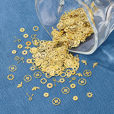 300~400Pcs 10 Style Brass Cabochons MRMJ-OC0003-83-1