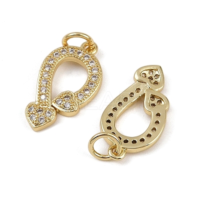 Brass Micro Pave Cubic Zirconia Pendants KK-I358-058B-G-1