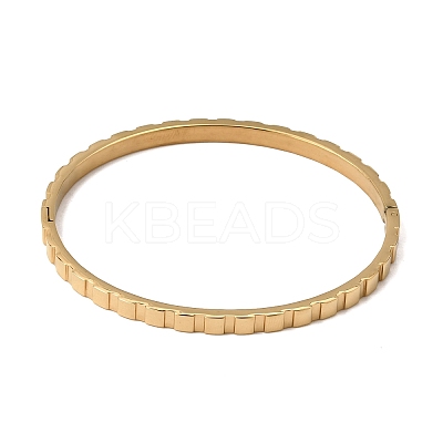 304 Stainless Steel Textured Hinged Cuff Bangles for Women SA-CBAC920-18G-1