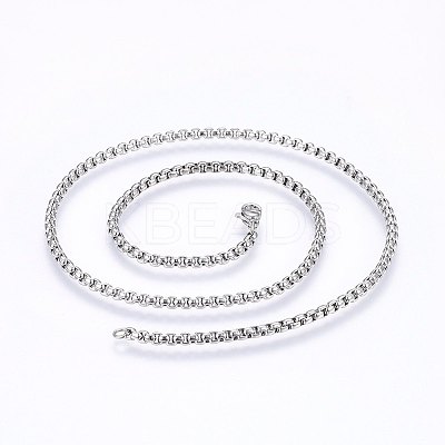 Non-Tarnish 304 Stainless Steel Box Chain Necklaces LS-NJEW-F227-09P-04-1