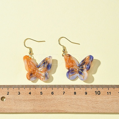 304 Stainless Steel Butterfly Dangle Earrings EJEW-FS00034-1