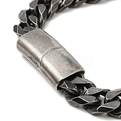 304 Stainless Steel Curb Chain Bracelet with Magnetic Clasp for Men Women BJEW-E009-13AS-1