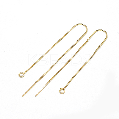 Brass Stud Earring Findings KK-T032-163G-1