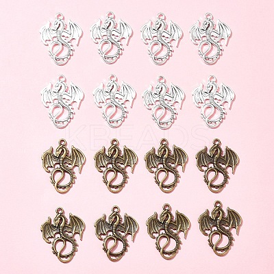 30Pcs 2 Colors Tibetan Style Alloy Pendants TIBEP-FS0001-17-1
