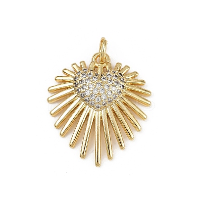 Brass Micro Pave Cubic Zirconia Pendants KK-S528-12G-1
